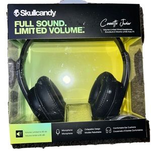 SkullCandy Cassette Junior Wired Over-Ear Headphone - Black - Brand New